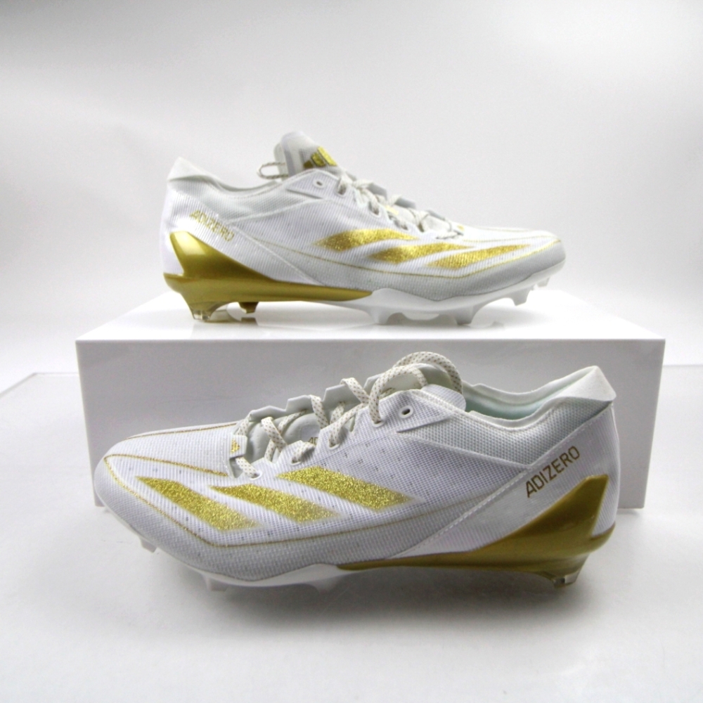 Men's Adidas Adizero Electric White Gold Football Cleats Size 10 US